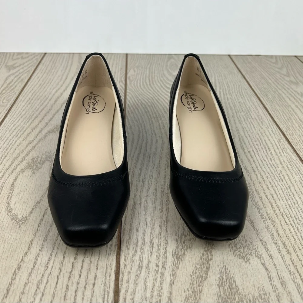 Life Stride Simply Comfort Groovy Wedge Slip On 7W Black Cowgirl $60